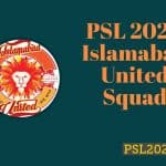 PSL 2020 Islamabad United Squad