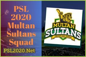 PSL 2020 Multan Sultans Squad