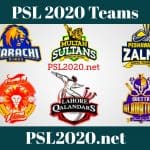 PSL 2020 Teams