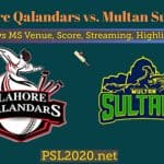 Lahore Qalandars vs Multan Sultans