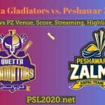 Quetta Gladiators vs. Peshawar Zalmi